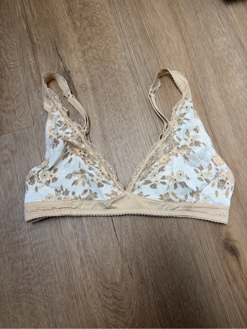 Cosabella Cream and Tan Lace Bralette
